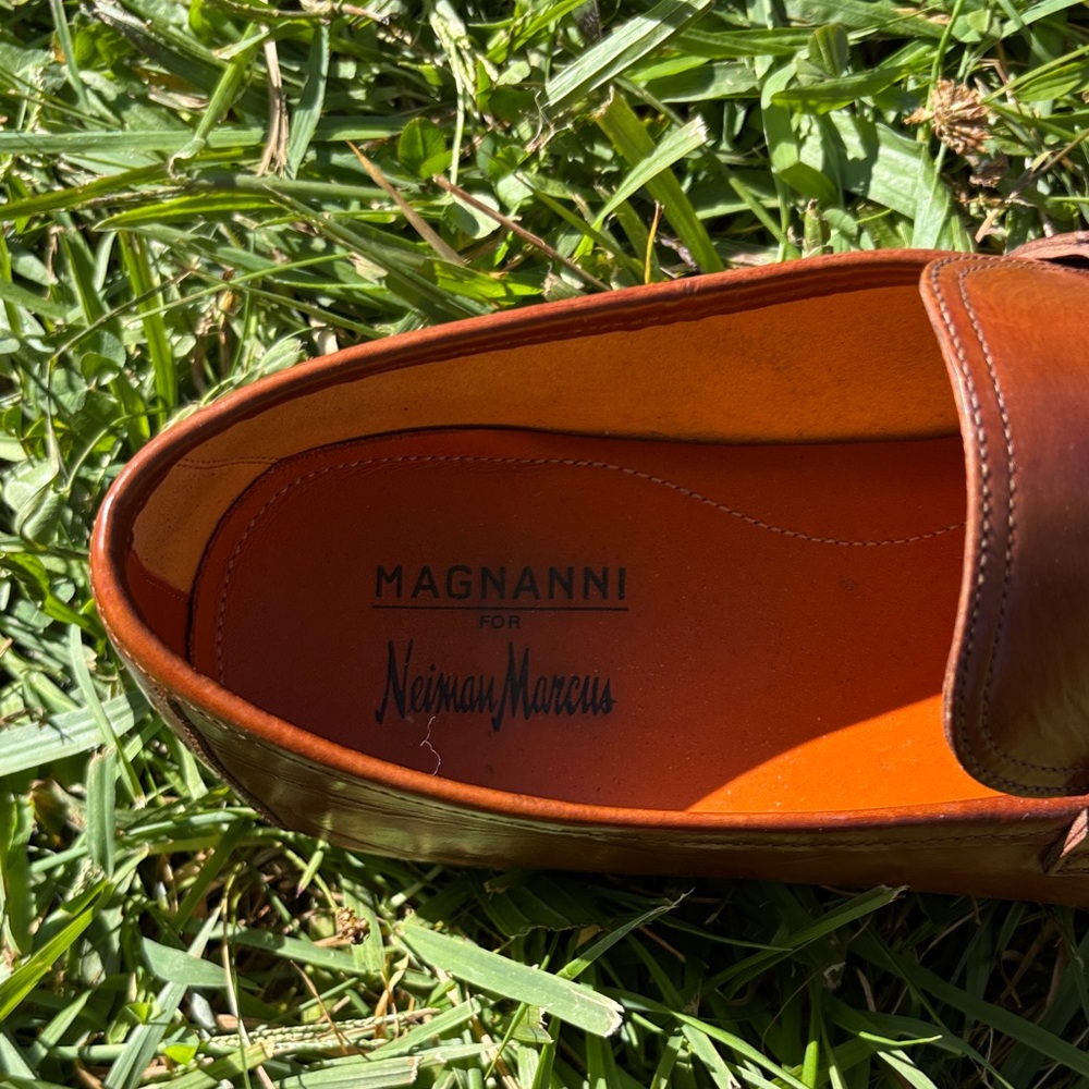 Magnanni Cognac Leather Men's Loafers - Picture 2 of 2